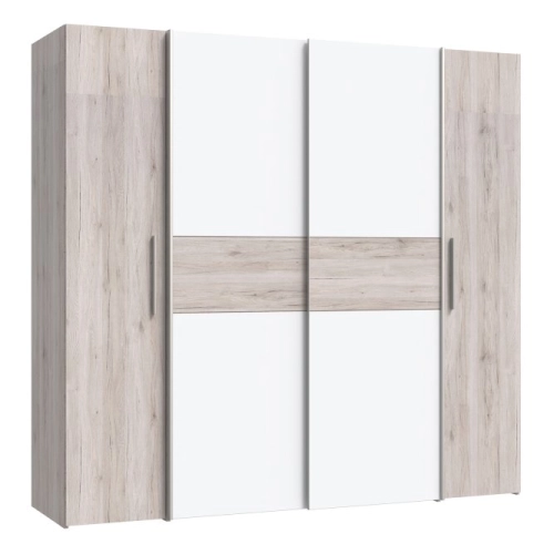 Szafa ubraniowa 200 cm Dąb Piaskowy/Biały